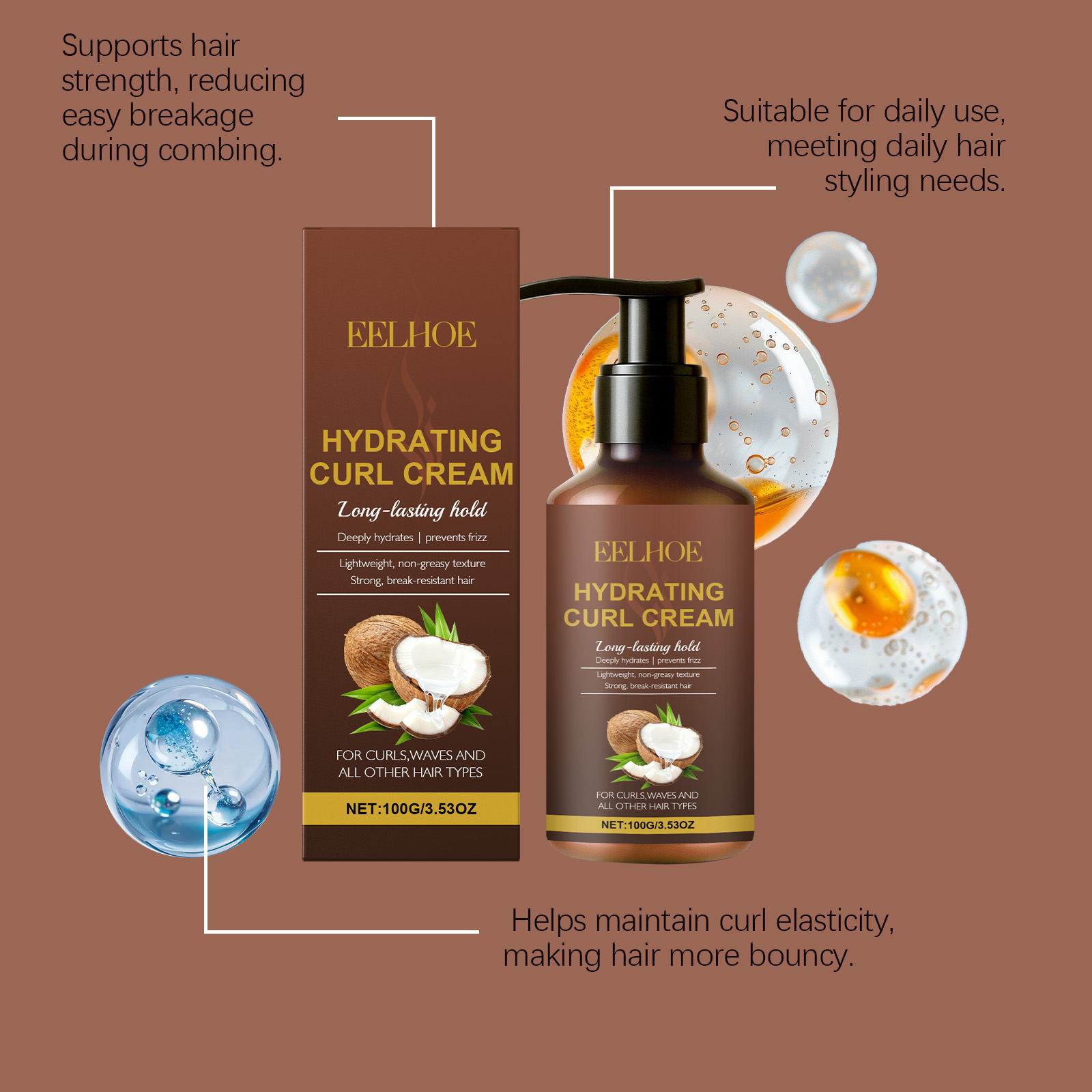 Curl Styling Cream for Wavy an - Hair Care Nature recension och pris