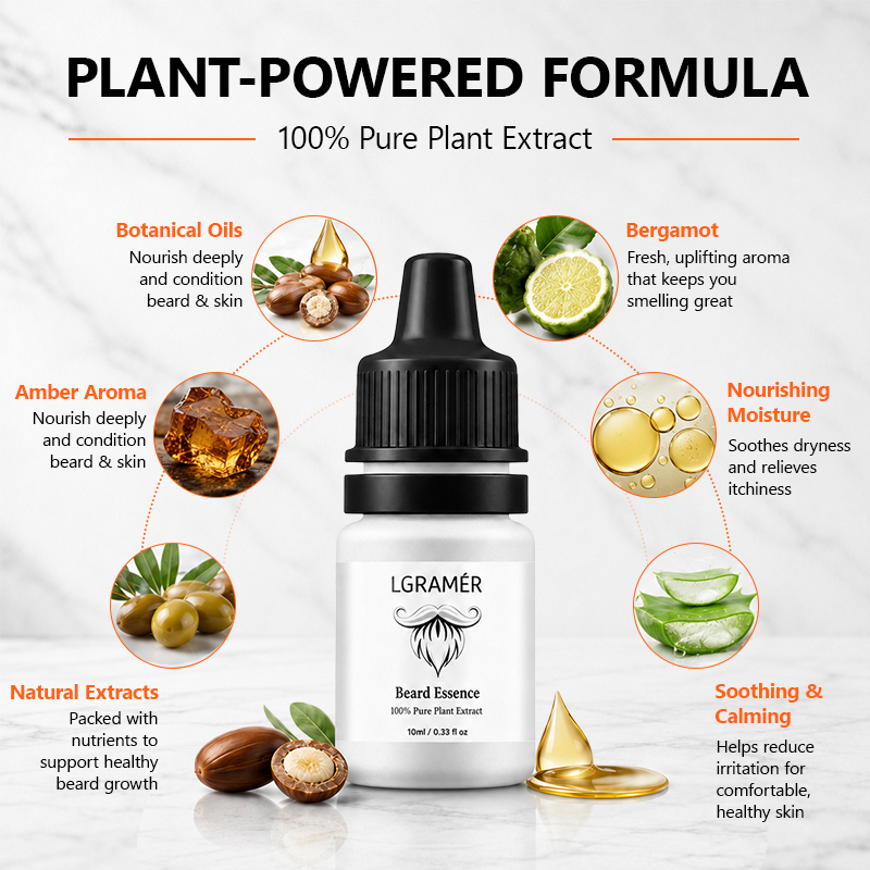 Men's Beard Growth Serum Nouri - Hair Care Nature recension och pris