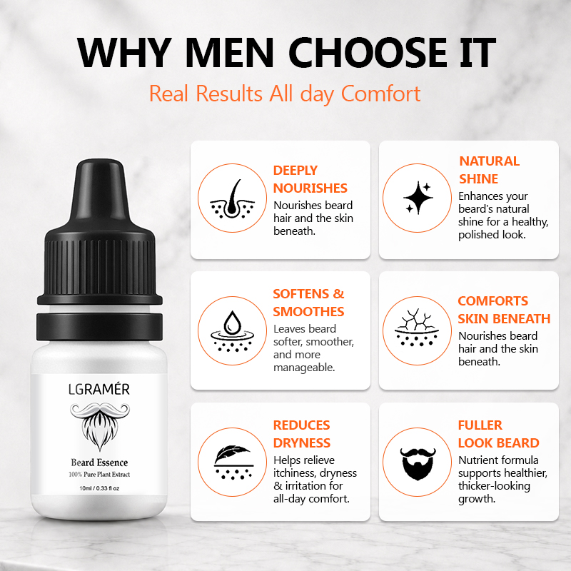 Men's Beard Growth Serum Nouri - Hair Care Nature recension och pris
